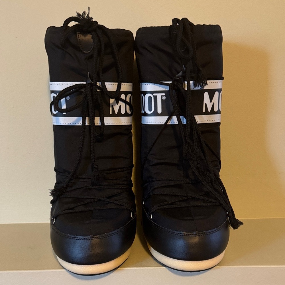 Moon Boot Black with White Accents